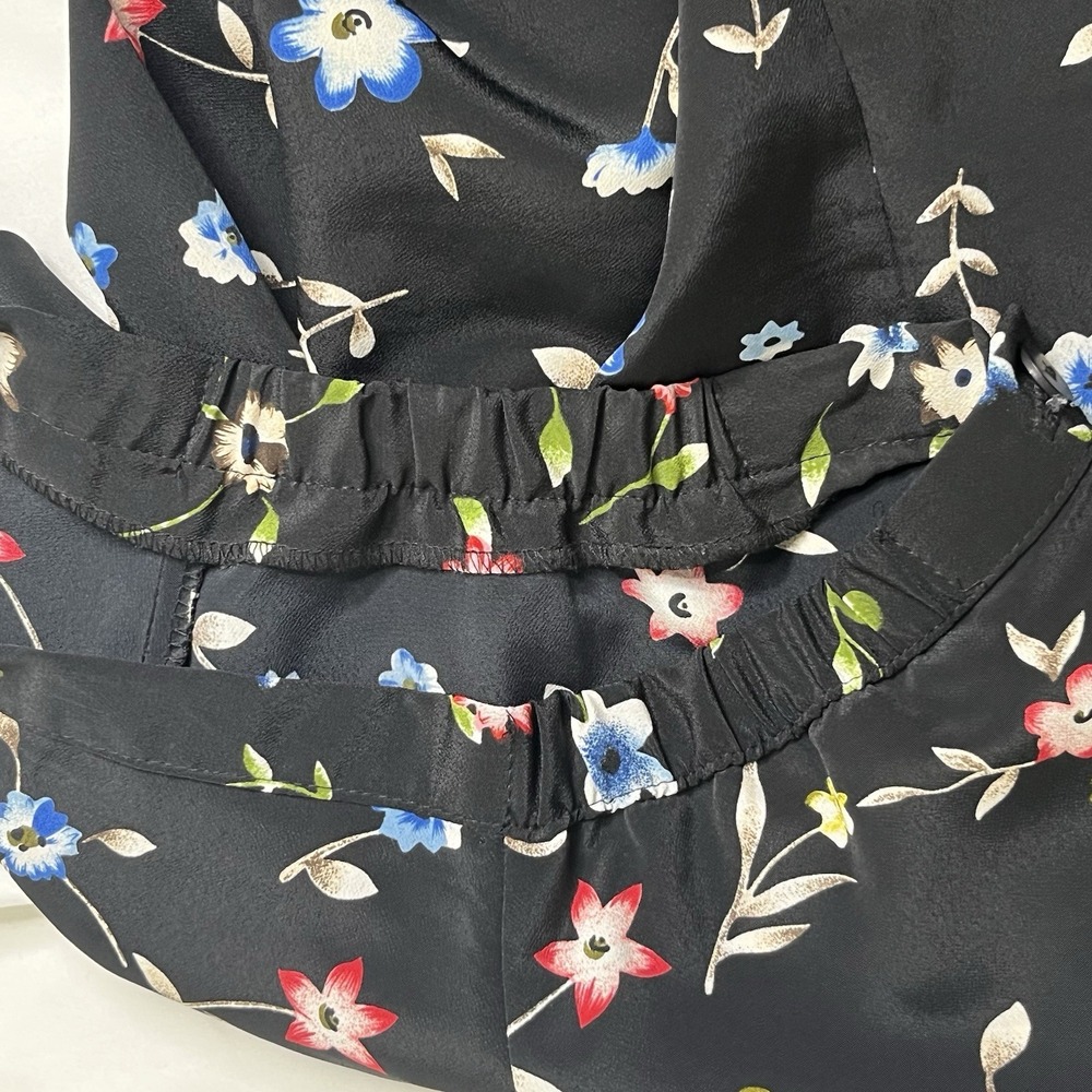 Rikki J Vintage 90s Floral Maxi Skirt Black Small Whimsigoth Prairie Modest Boho - Picture 9 of 9